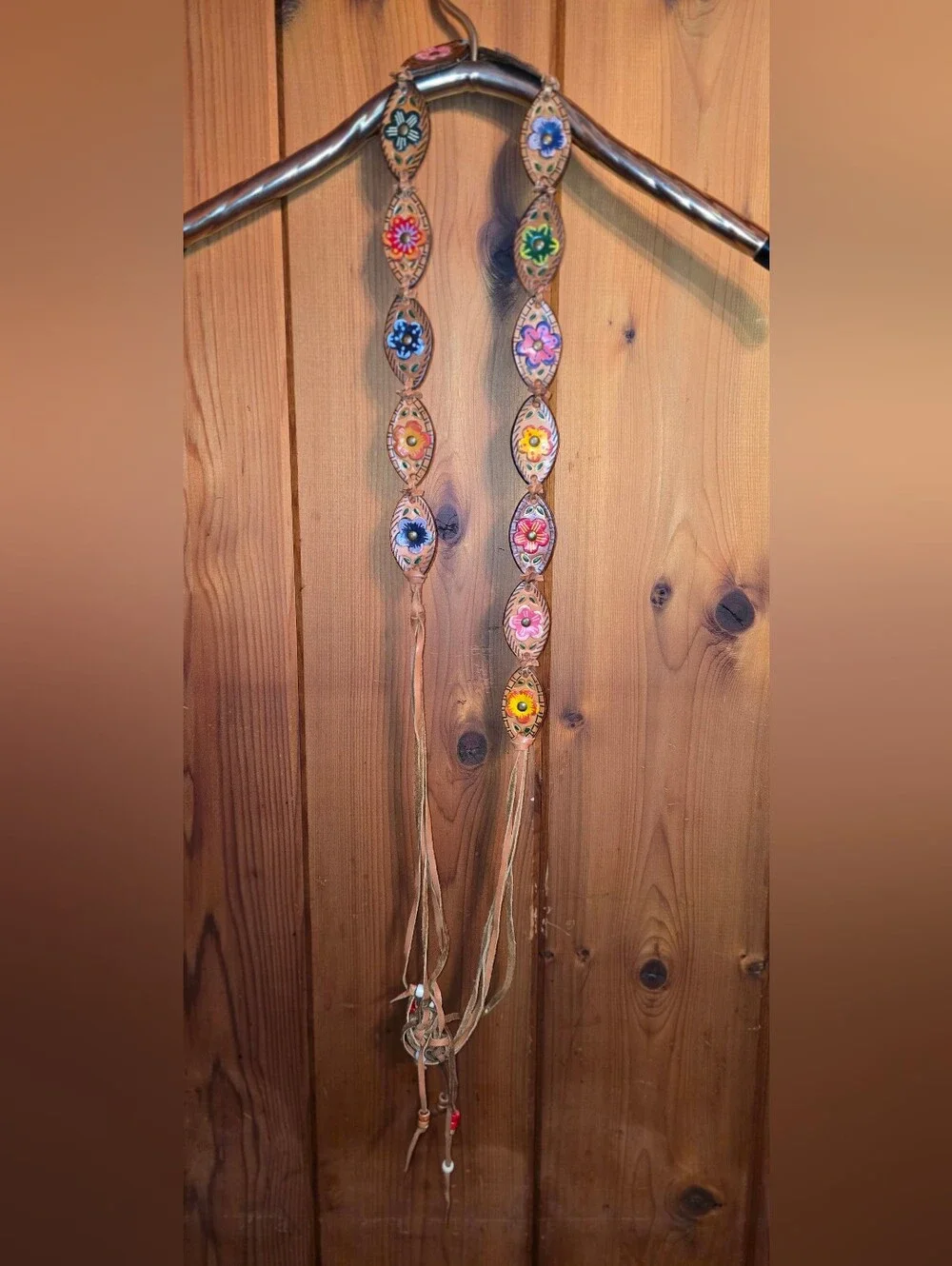Handcrafted Multi-Color Floral Leather Braided Belt